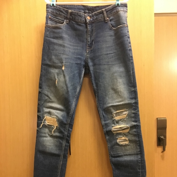 Men's ASOS Skinny Jeans Flexible Ripped Destructed - Picture 1 of 4